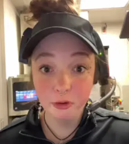 The woman shares TikToks of her shifts.