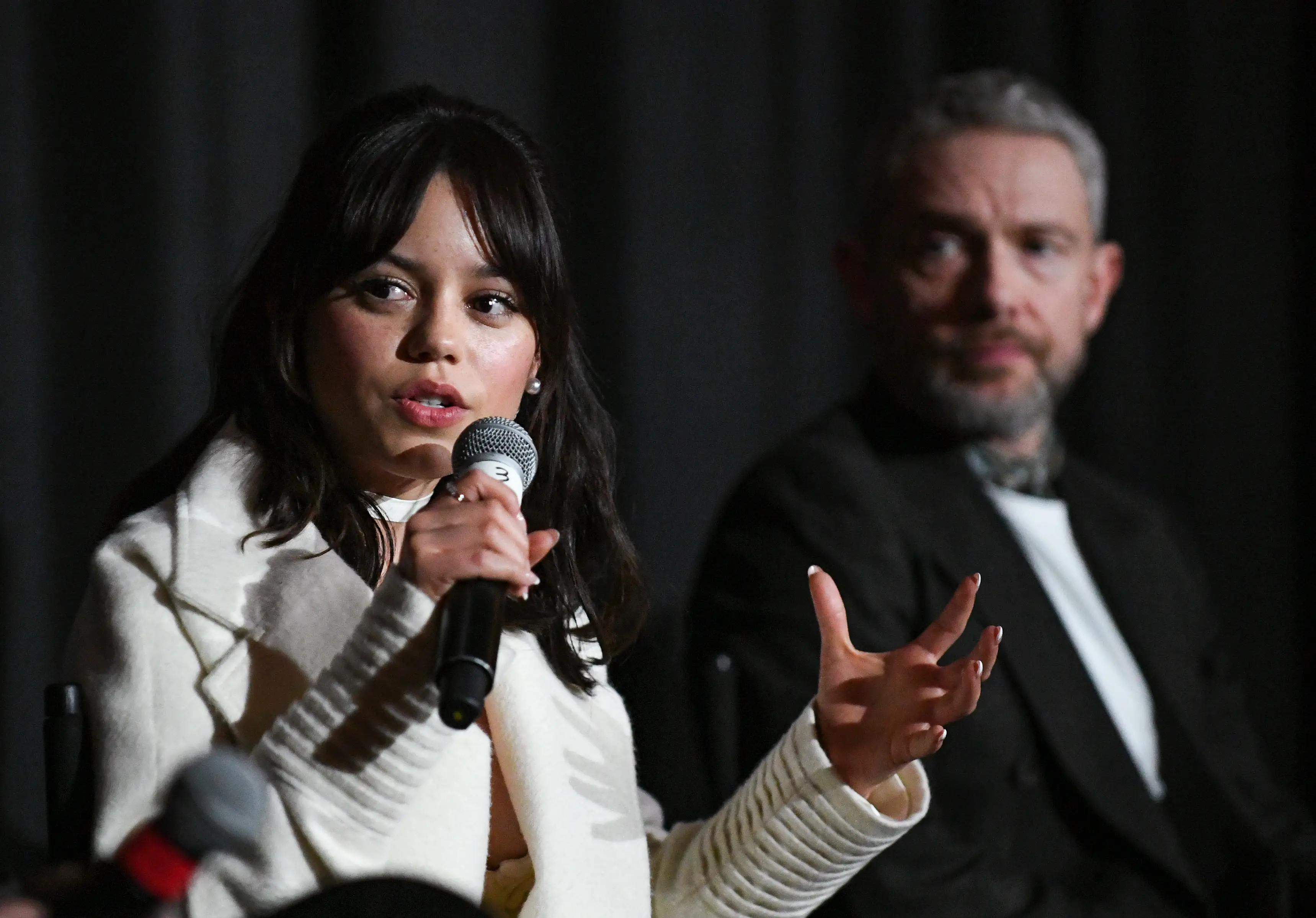 Jenna Ortega and Martin Freeman star opposite each other in Miller's Girl.