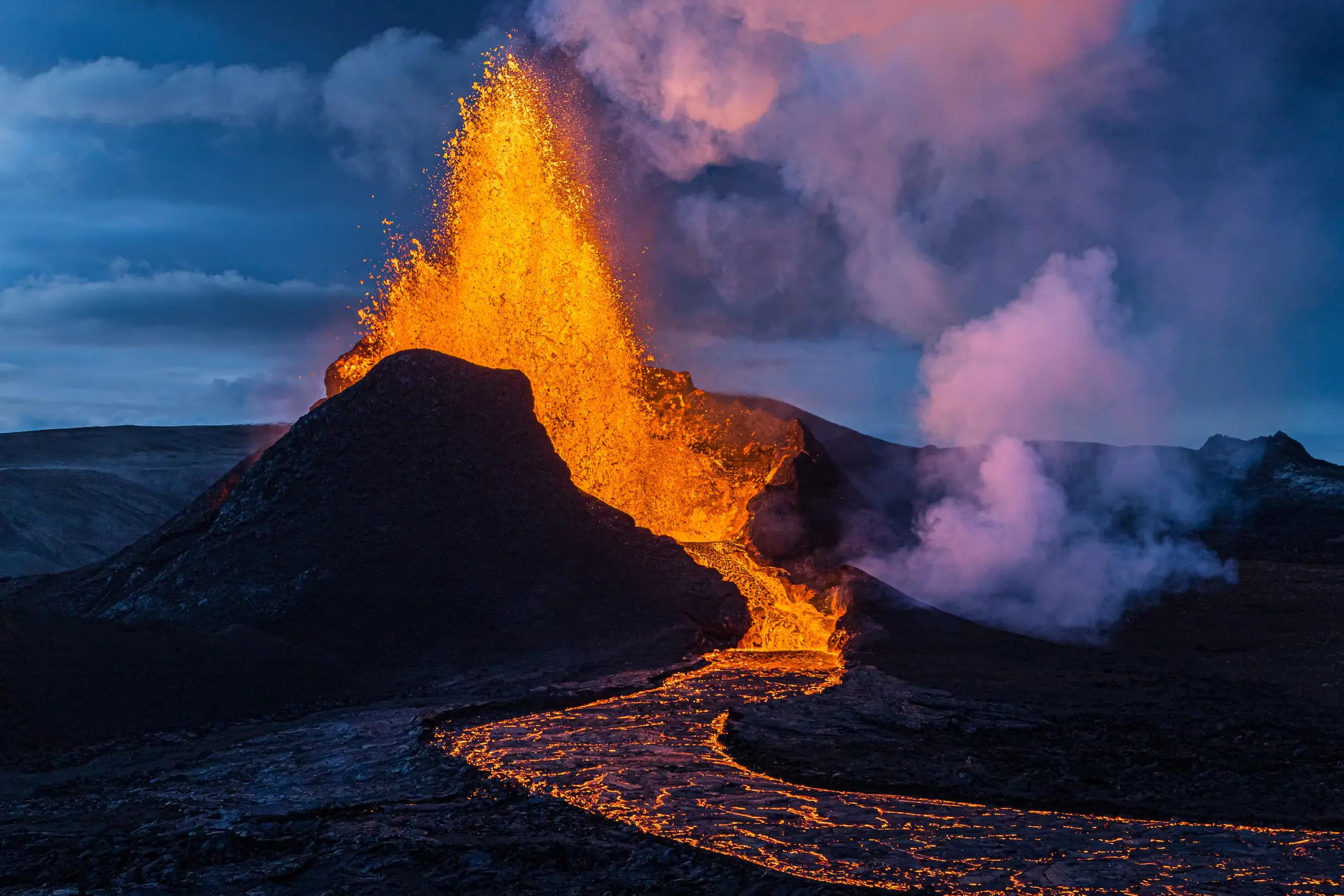 A volcano erupting in Iceland (Getty Stock)