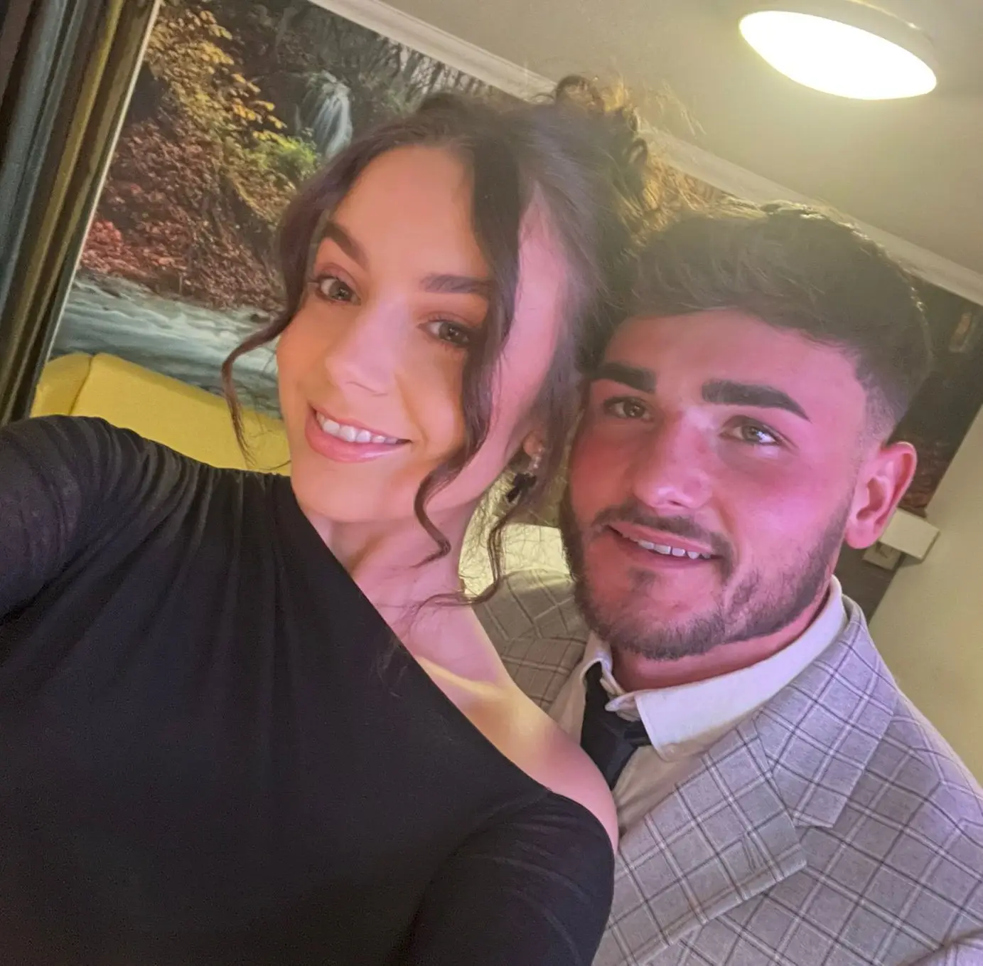 Luke and his partner Nia Jones (SWNS)