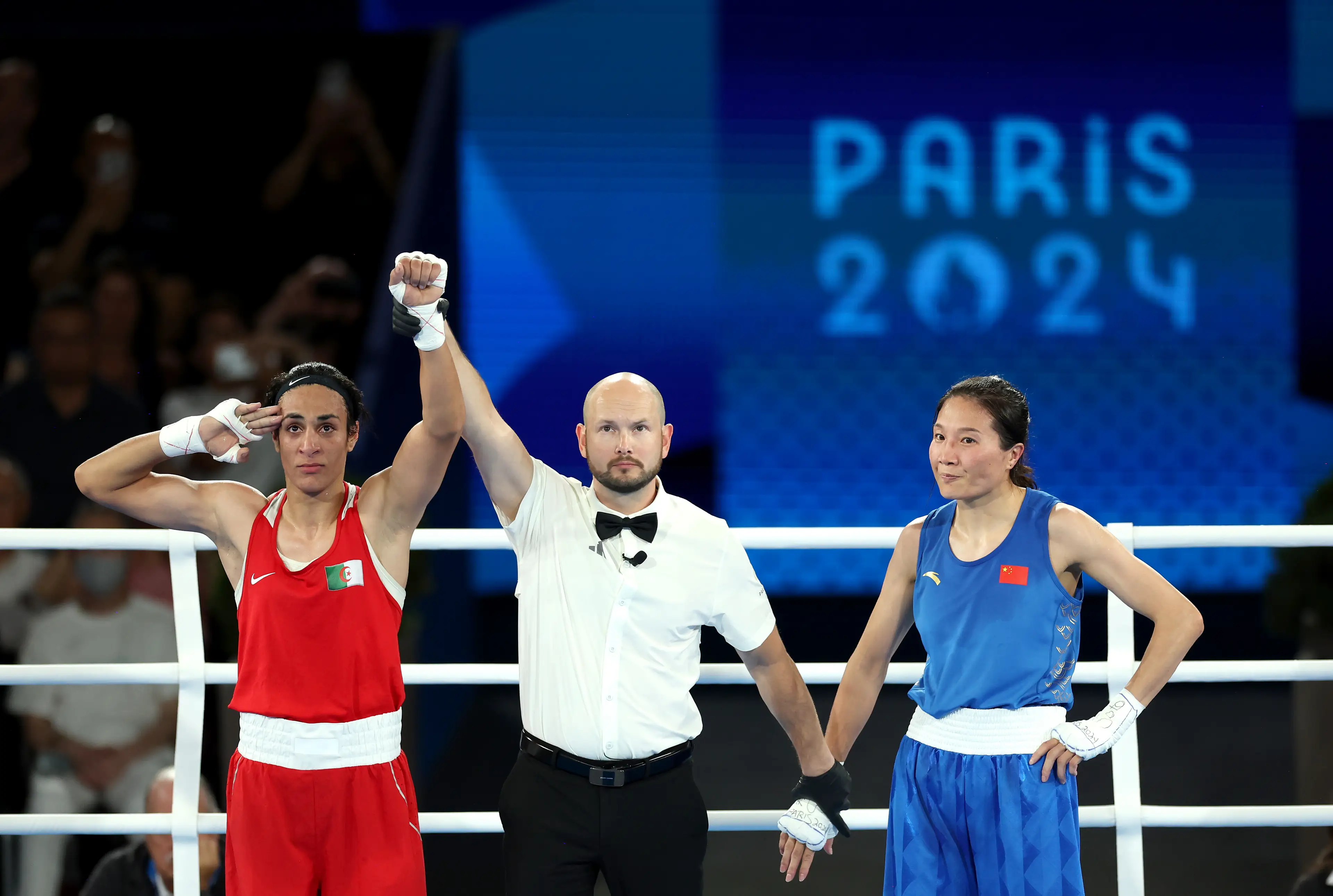 Khelif beat China's Yang Liu. (Maja Hitij/Getty Images)
