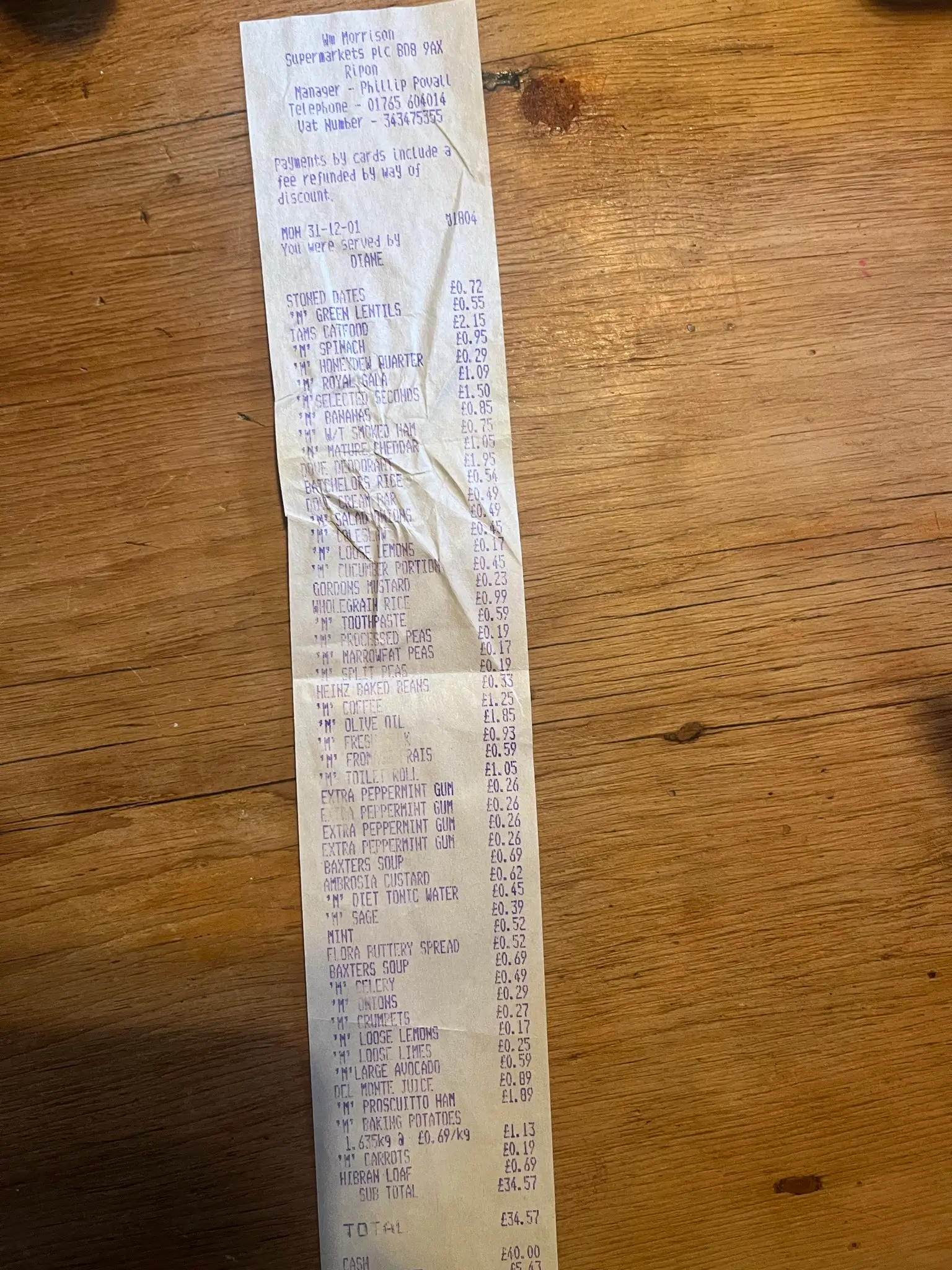 The receipt has gone viral on social media (X)