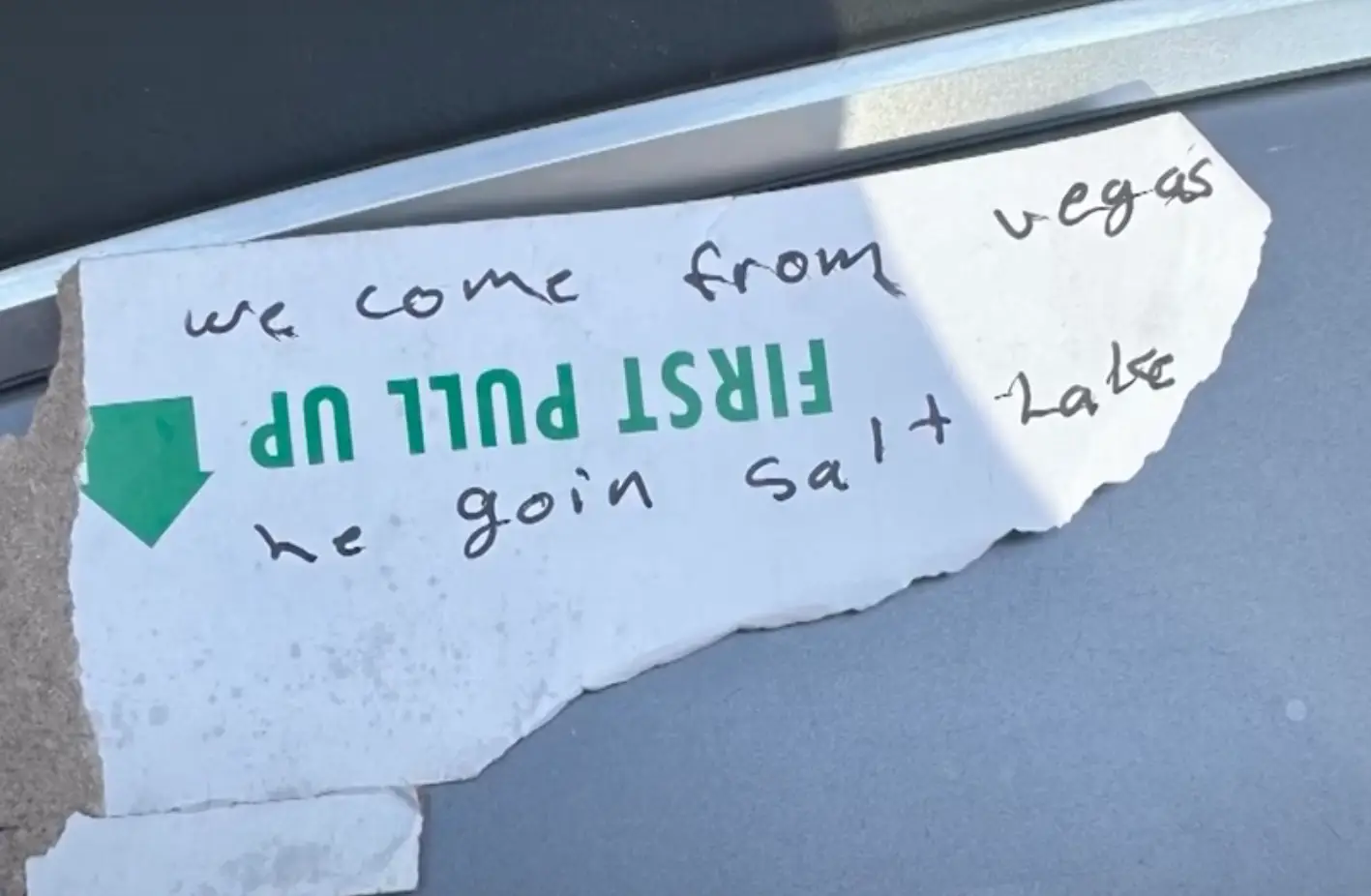 The other side of the message from the woman who wrote a note saying she'd been 'kidnapped' (KSL)