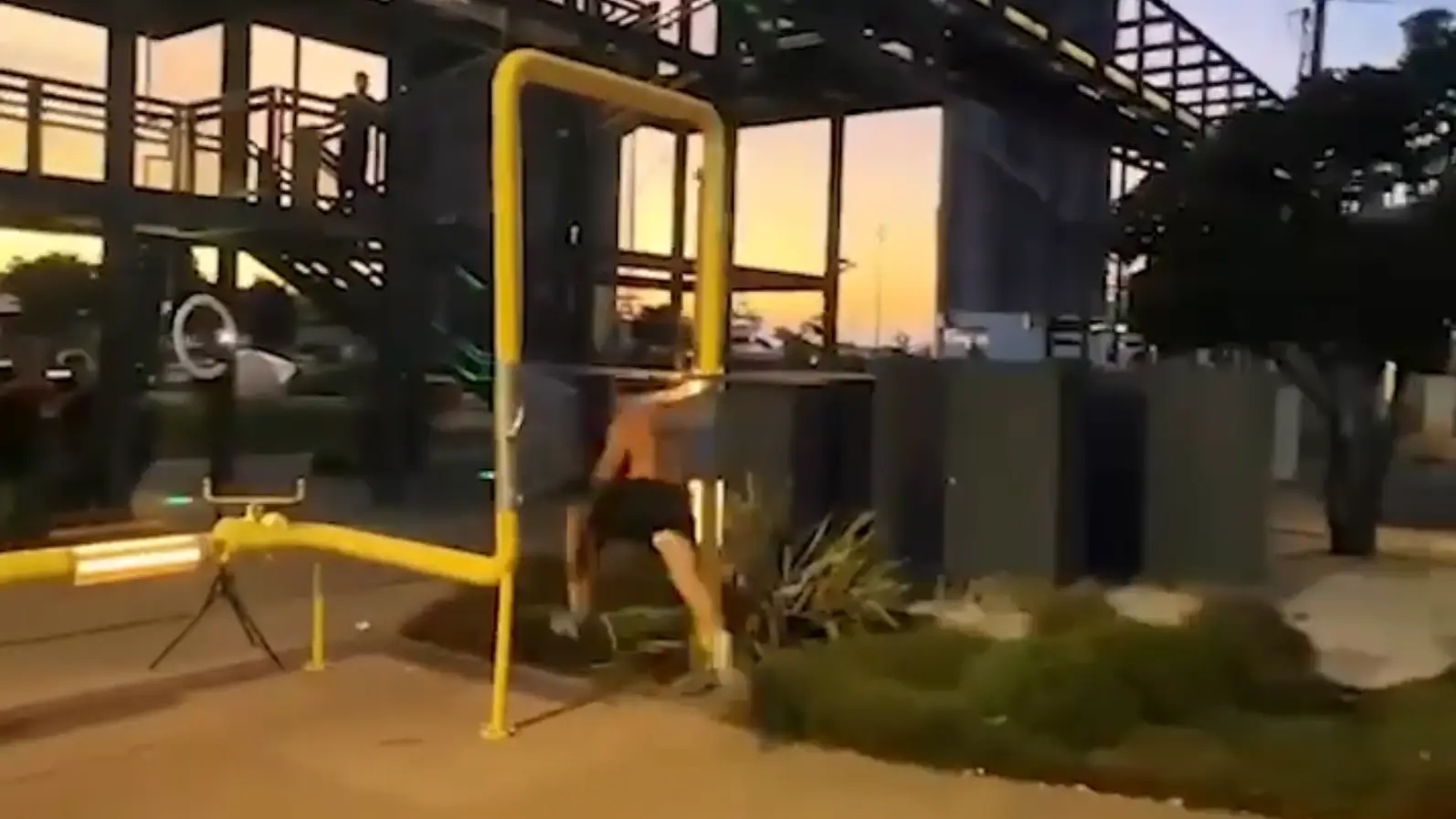 Moment influencer hospitalises himself while trying to run through wall of duct tape