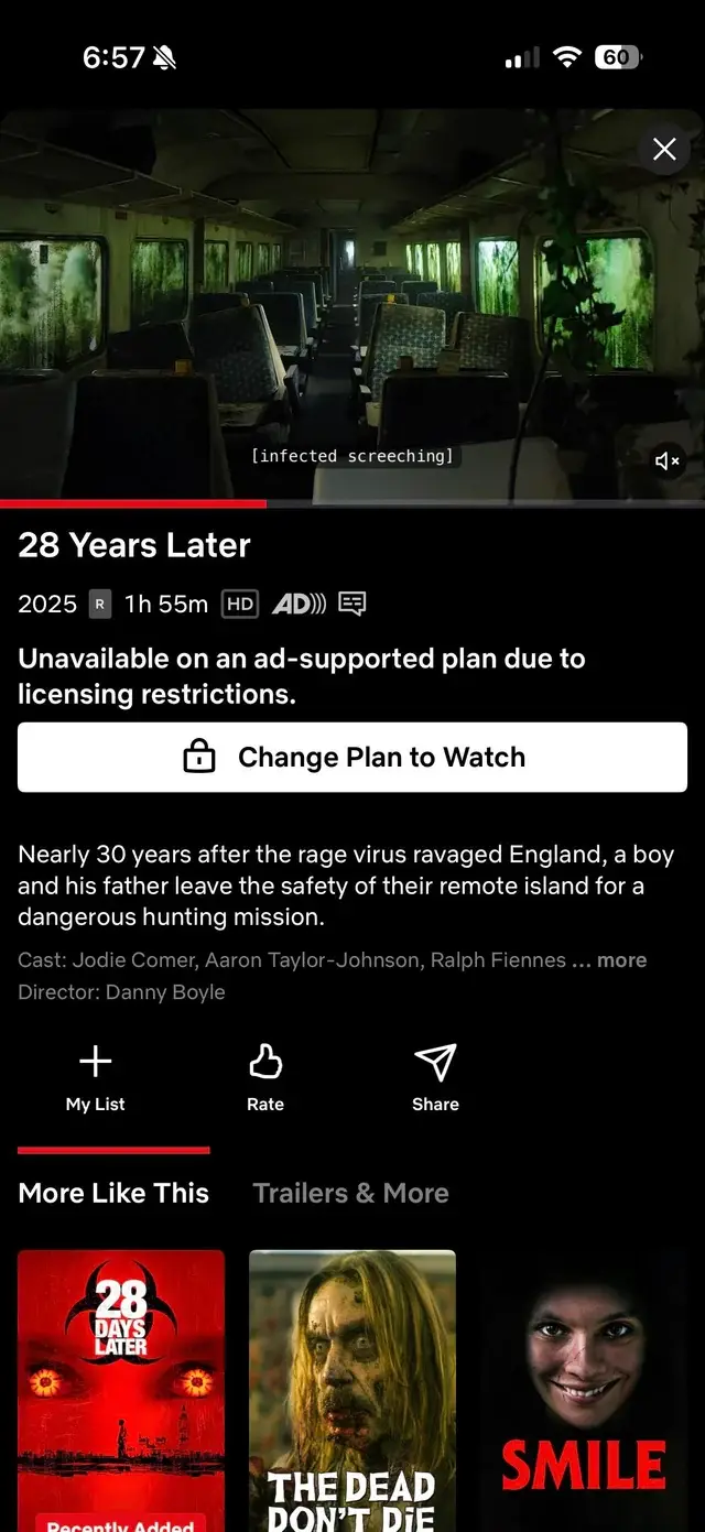 Some Netflix users on the 'standard with ads' plan are only just realising that it doesn't allow you to watch their entire catalogue (Reddit)