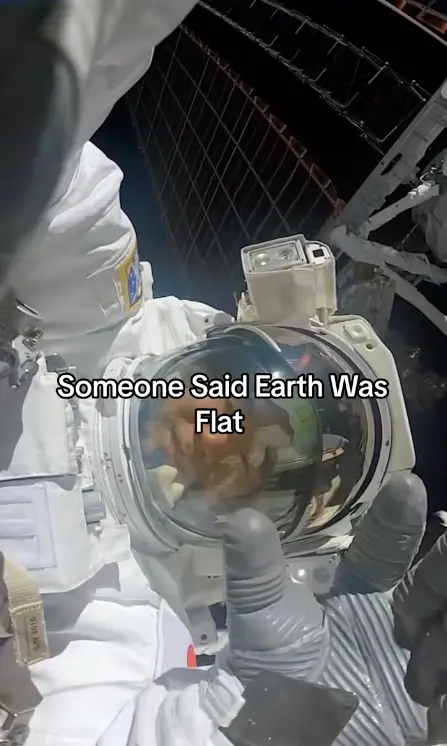 The astronaut took aim at flat Earthers (TikTok/@spacemanedu)