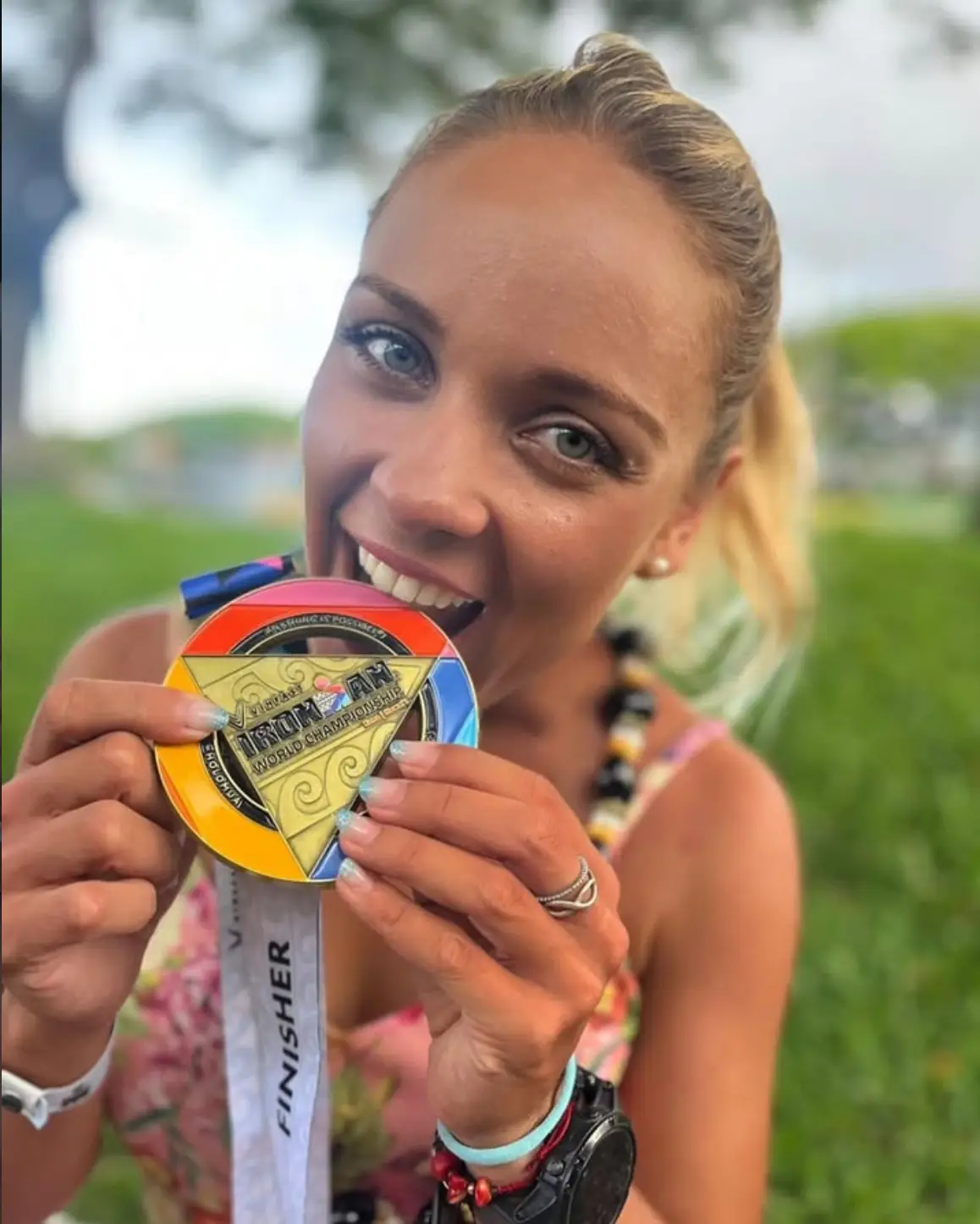 Mara Flávia Souza Araujo died while competing in the Texas Ironman race on Saturday (Instagram/maraflavia)