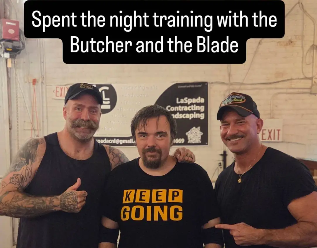 The Butcher's final social media post, showing him training with his tag-teammate The Blade (Instagram/@andycomplains)