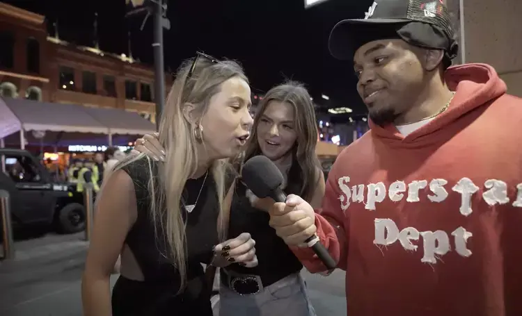 The Hawk Tuah girl has revealed who her 'three-year situationship turned boyfriend' is (YouTube/Tim and Dee TV)