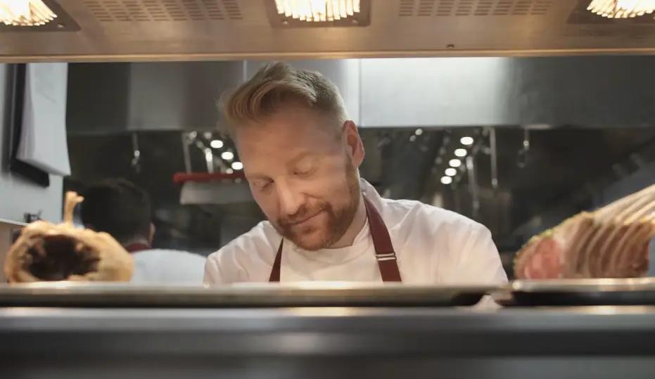 Chef Beardshaw runs his own restaurant in Surrey (YouTube/Nespresso)