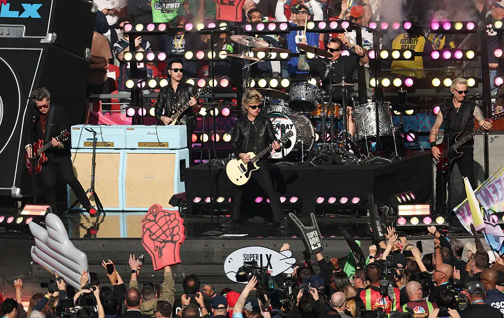 Green Day played the Super Bowl opening show (Patrick T. Fallon / AFP via Getty Images)