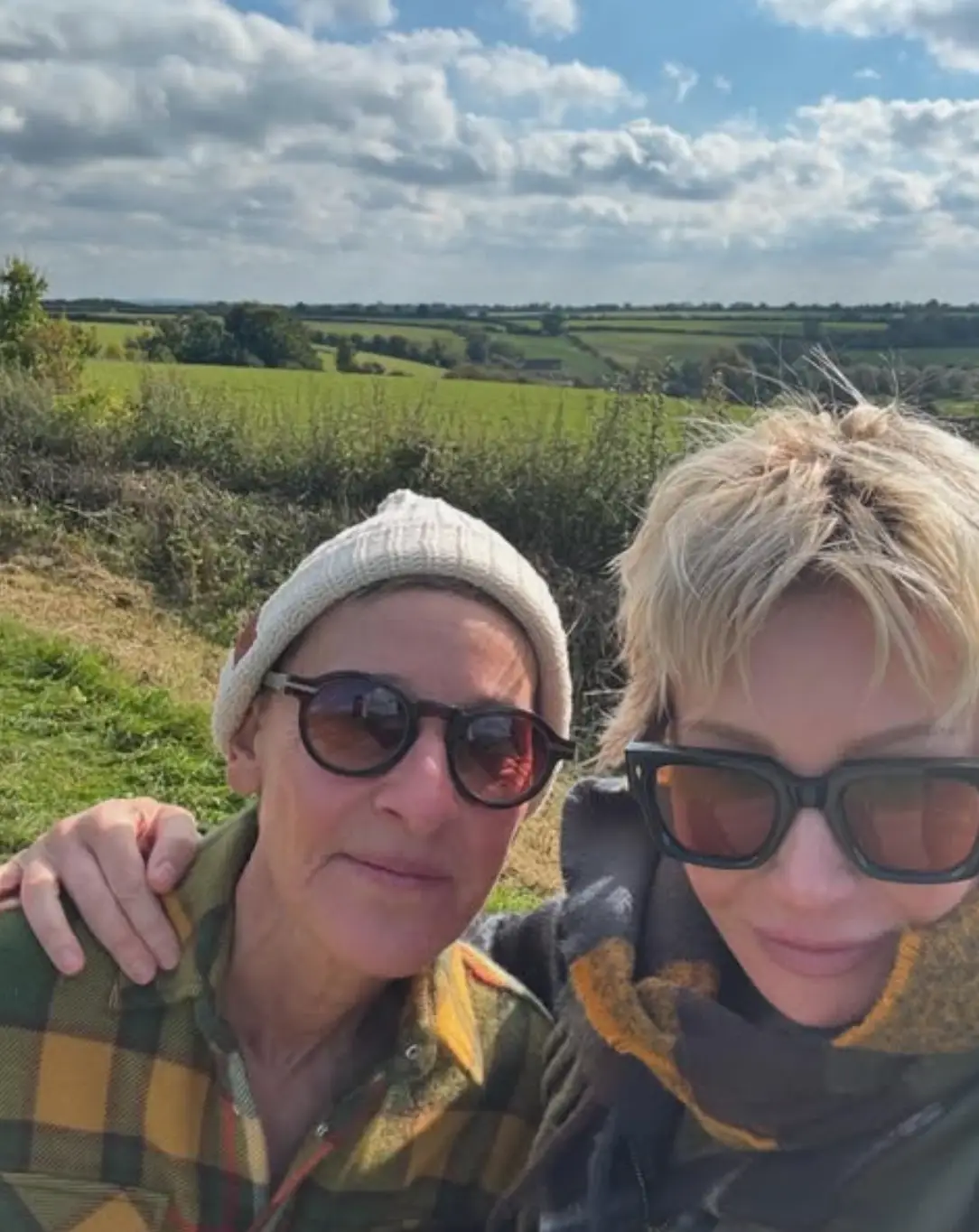 Ellen and Portia enjoying a stroll in the Cotswolds (Instagram/@ellendegeneres)