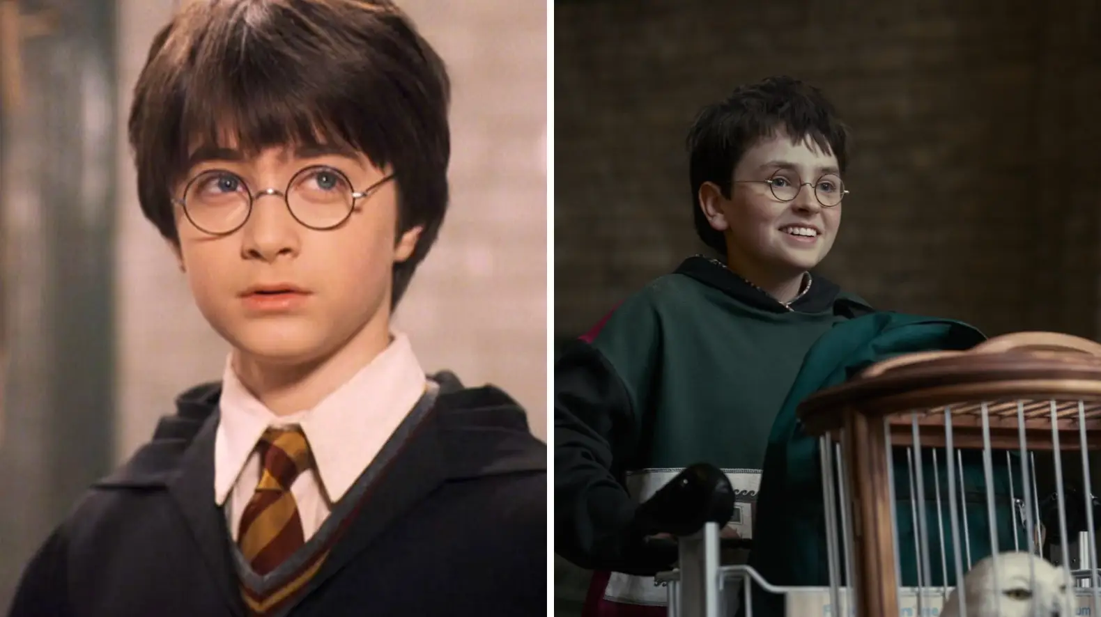 Daniel Radcliffe and Dominic McLaughlin as Harry Potter (Warner Bros/HBO)