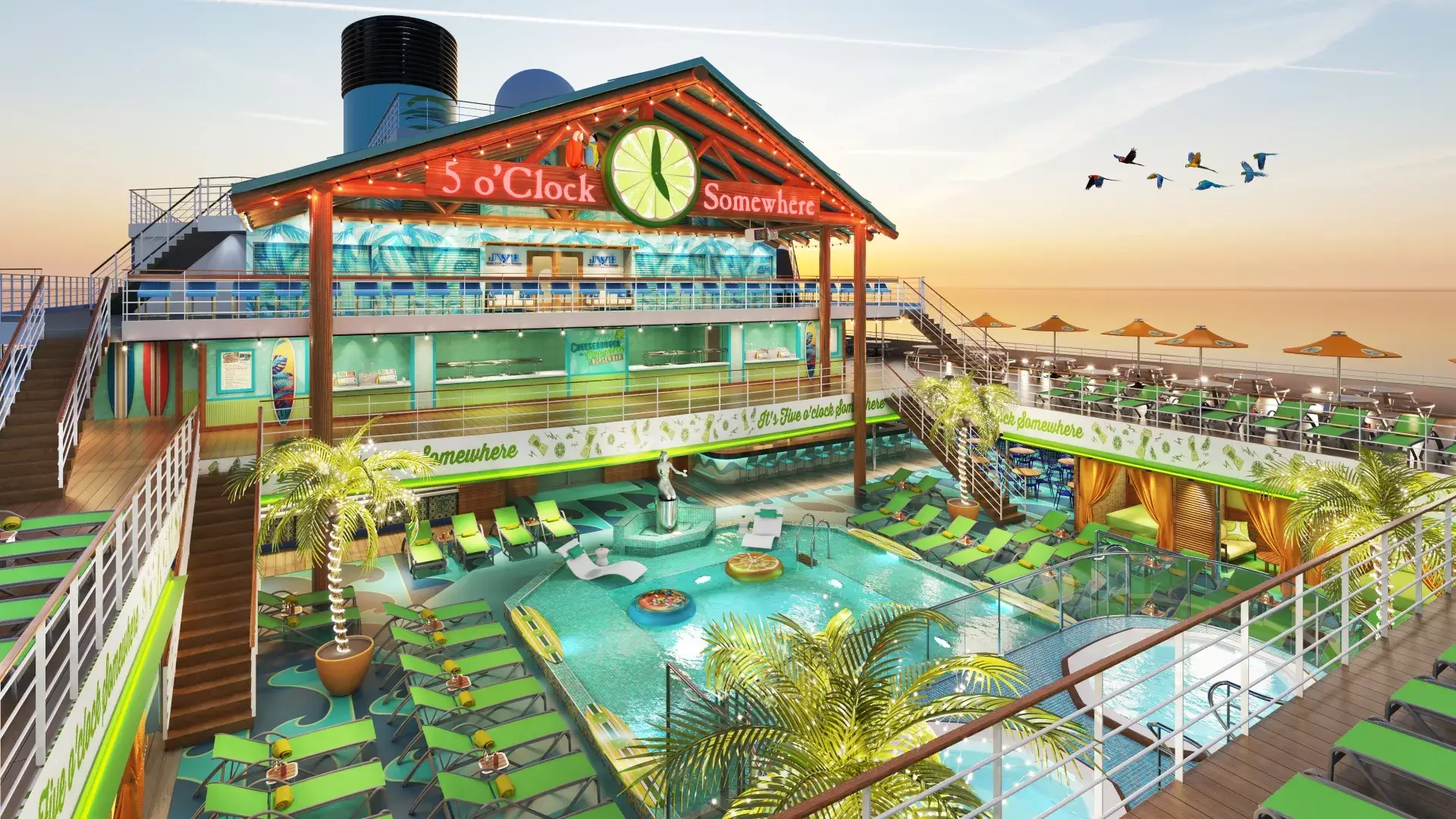 The deck of the Beachcomber (Margaritaville at Sea)