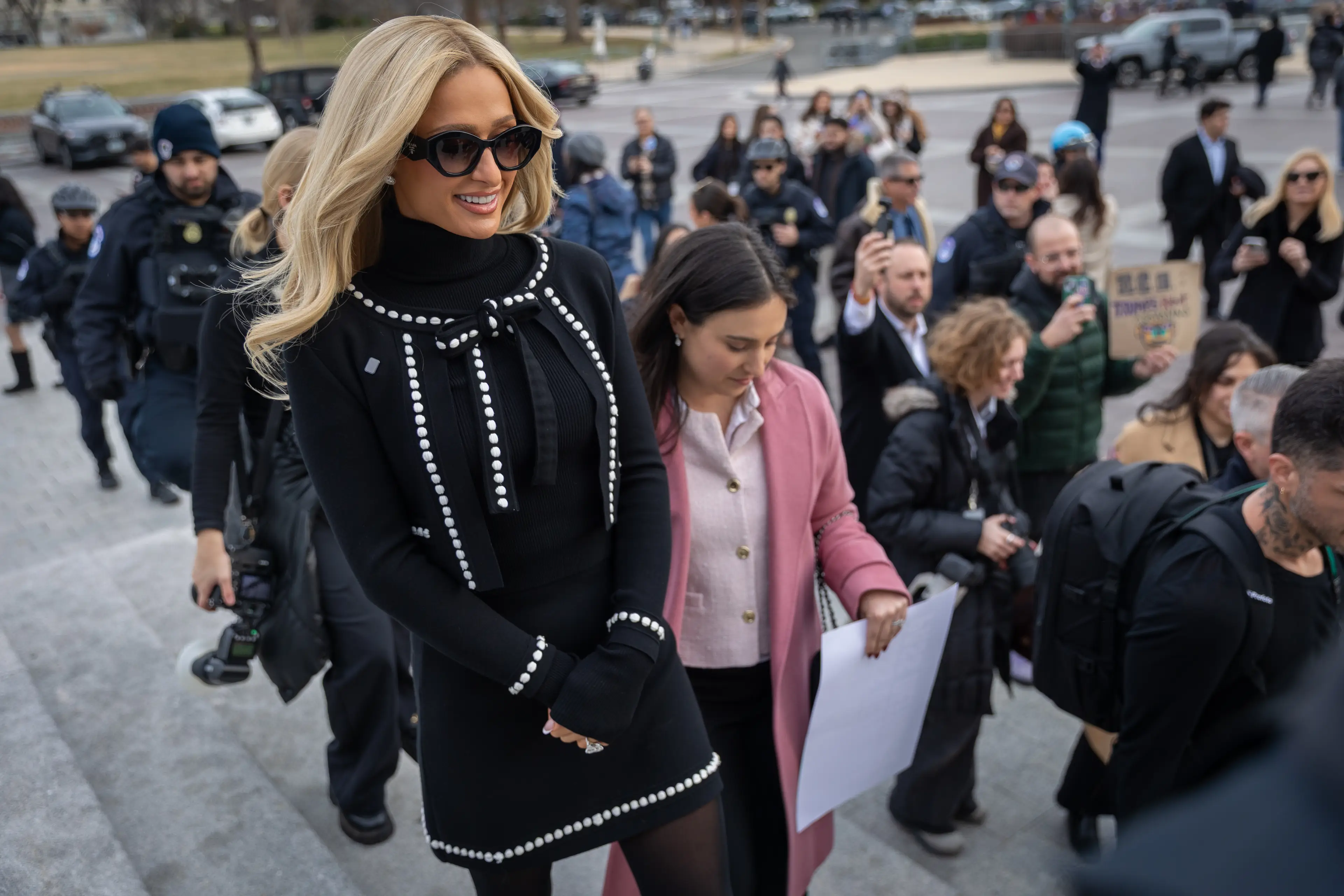 Paris Hilton appeared at Capitol Hill (Nathan Posner/Anadolu via Getty Images)