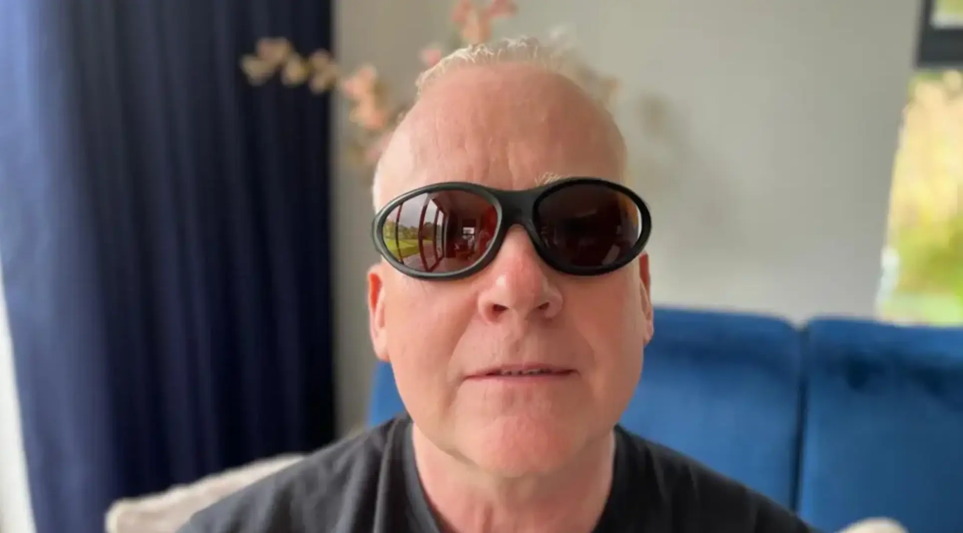 He must now wear sunglasses indoors (Larry Lowe)