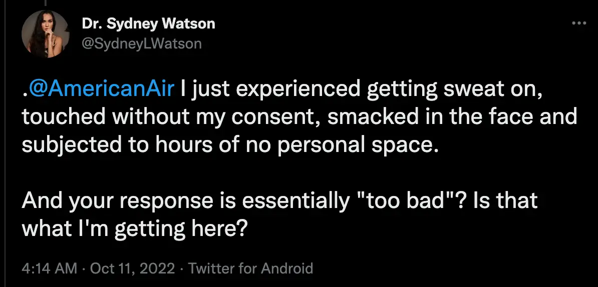 Dr Watson was not amused with the airline's response.