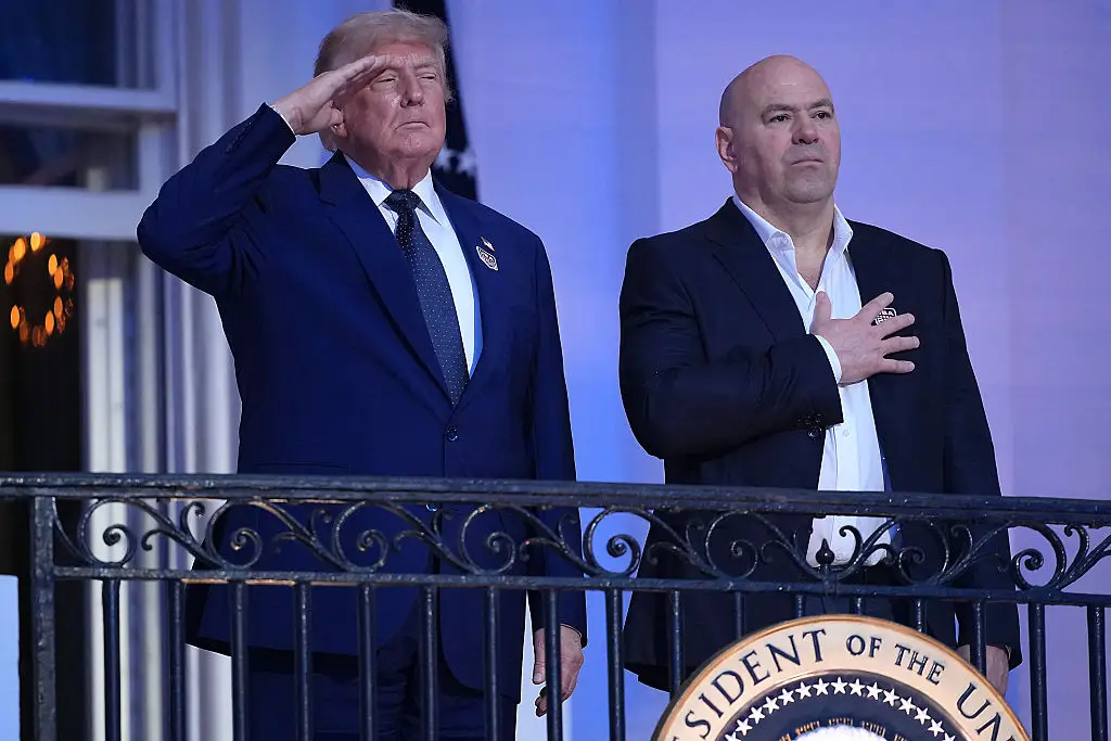Dana White alongside the president for the 'once in a lifetime' celebration (Andrew Harnik/Getty Images)