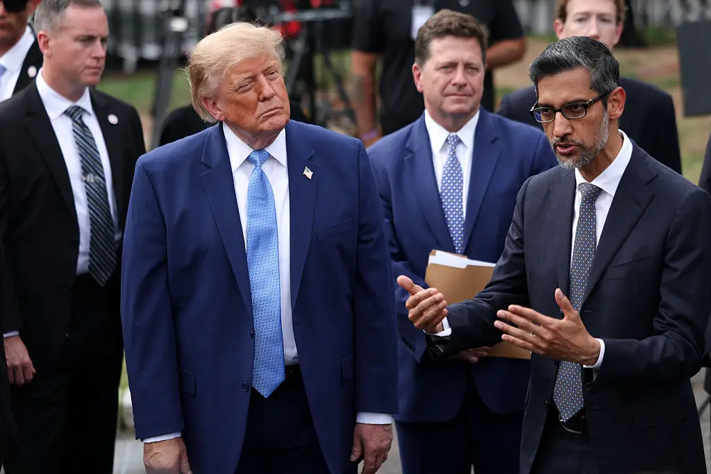 Trump said he'd asked Google boss Sundar Pichai, and been told an entire ocean was too much to change (Tierney L. Cross/The Washington Post/Bloomberg via Getty Images)