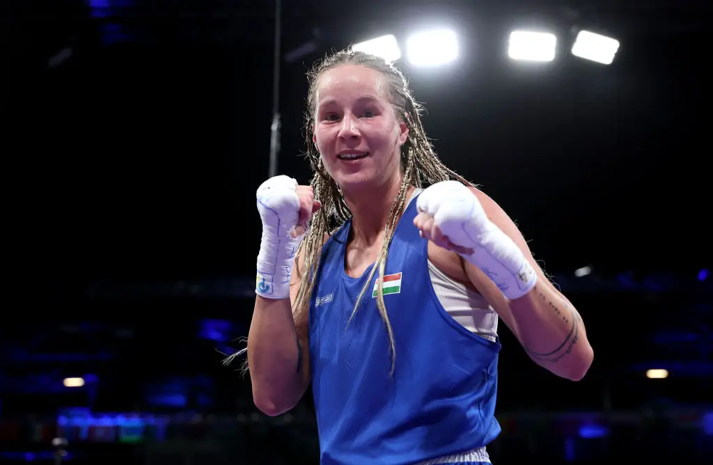 Hungarian boxer Anna Luca Hamori has been accused of sharing a number of derogatory posts about Khelif online. (Fabio Bozzani/Anadolu via Getty Images)