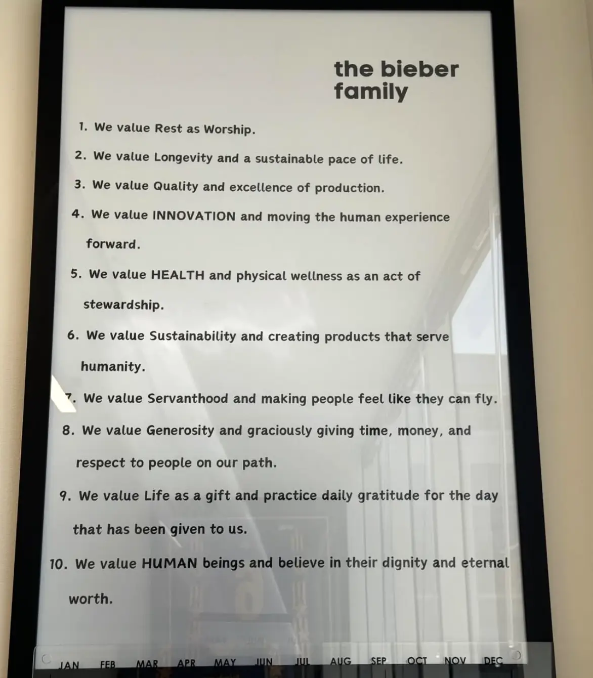 Fans described the Bieber's rules as 'beautiful' (Instagram/@lilbieber)