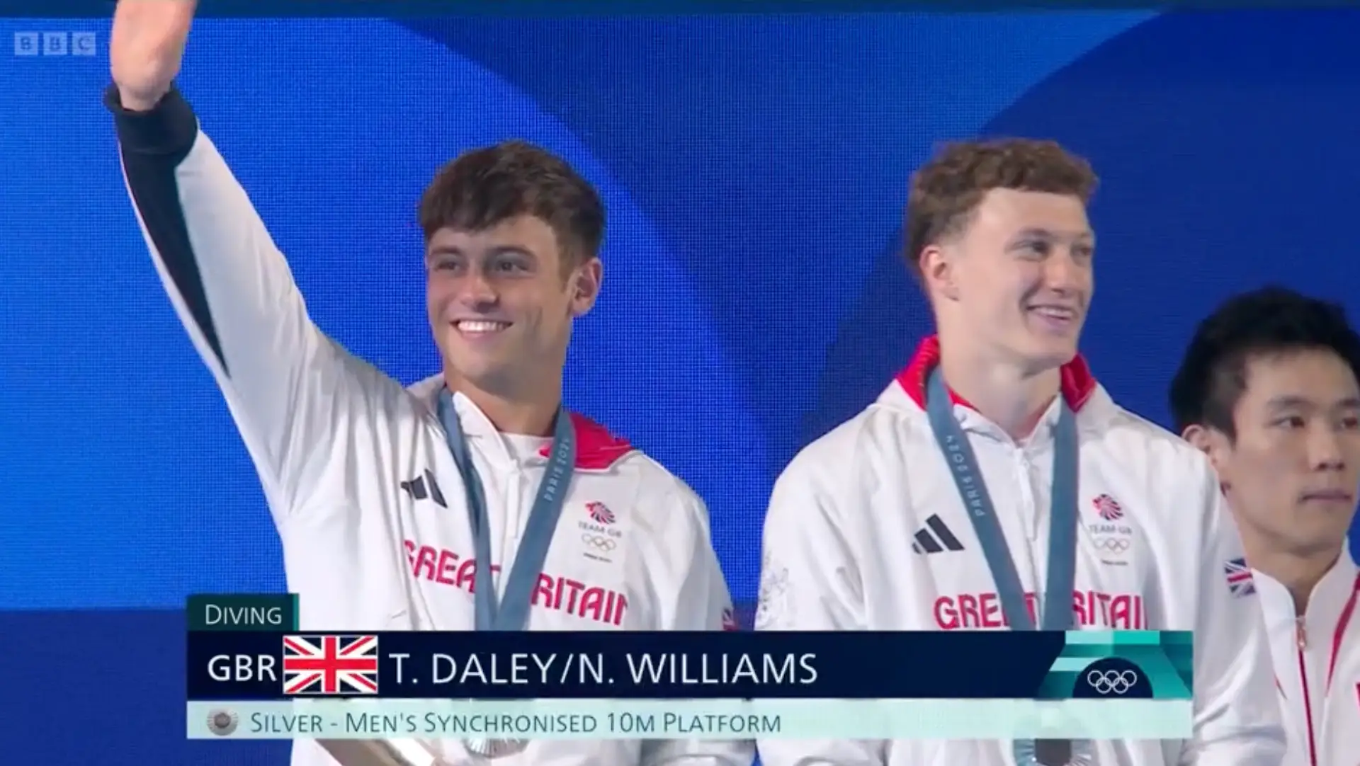 Tom Daley and Noah Williams have won silver medals at Paris 2024. (BBC)