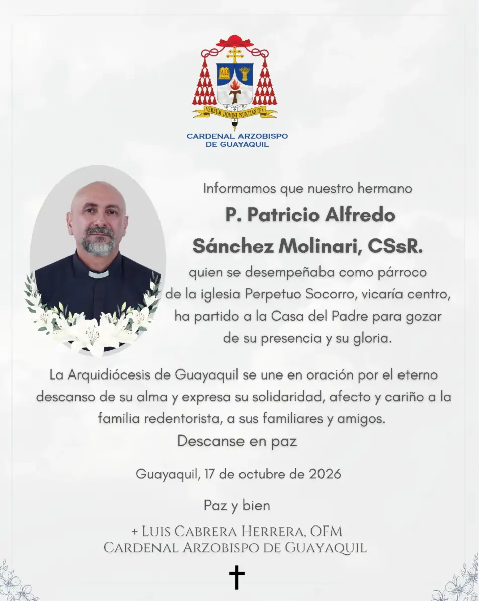 The Archdiocese of Guayaquil confirmed his passing (Instagram/@arquidiocesisgye)