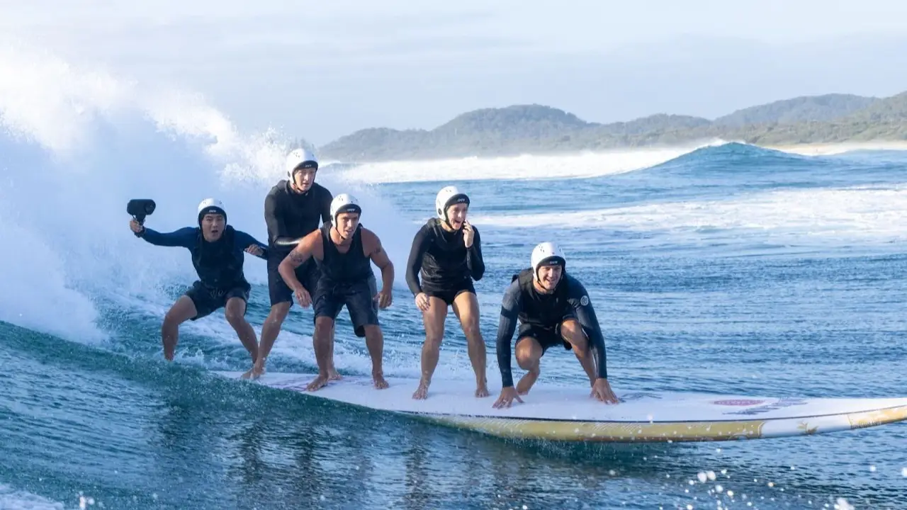 Jim Beam has built a 20ft, 5-person surfboard — you read that right
