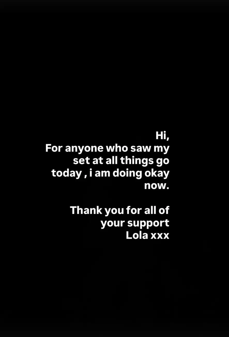 Young assured fans that she was safe and well (Instagram/lolayounggg)