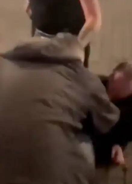 Mike Amesbury could be seen having a physical altercation with the man (X)