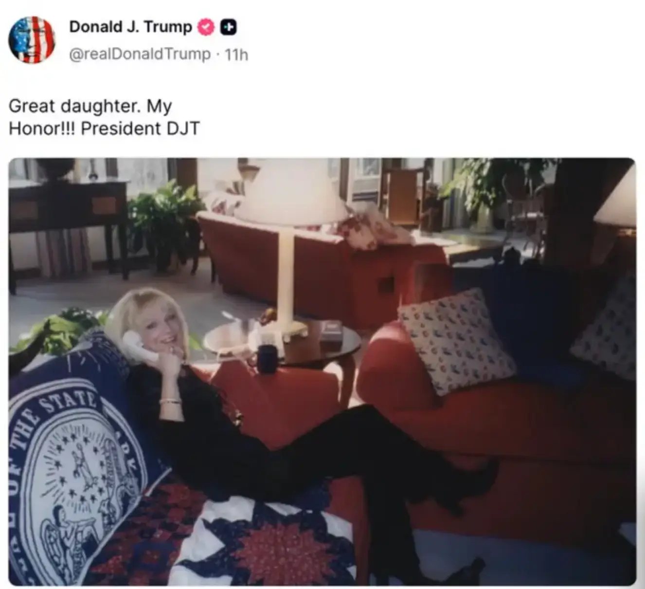 Yep, that's not Tiffany or Ivanka (Truth Social/@realDonaldTrump)