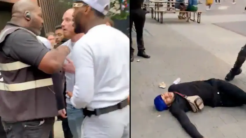 Man Gets Knocked Out By Ex-British Heavyweight Champ Julius Francis Who Now Works As Security Guard