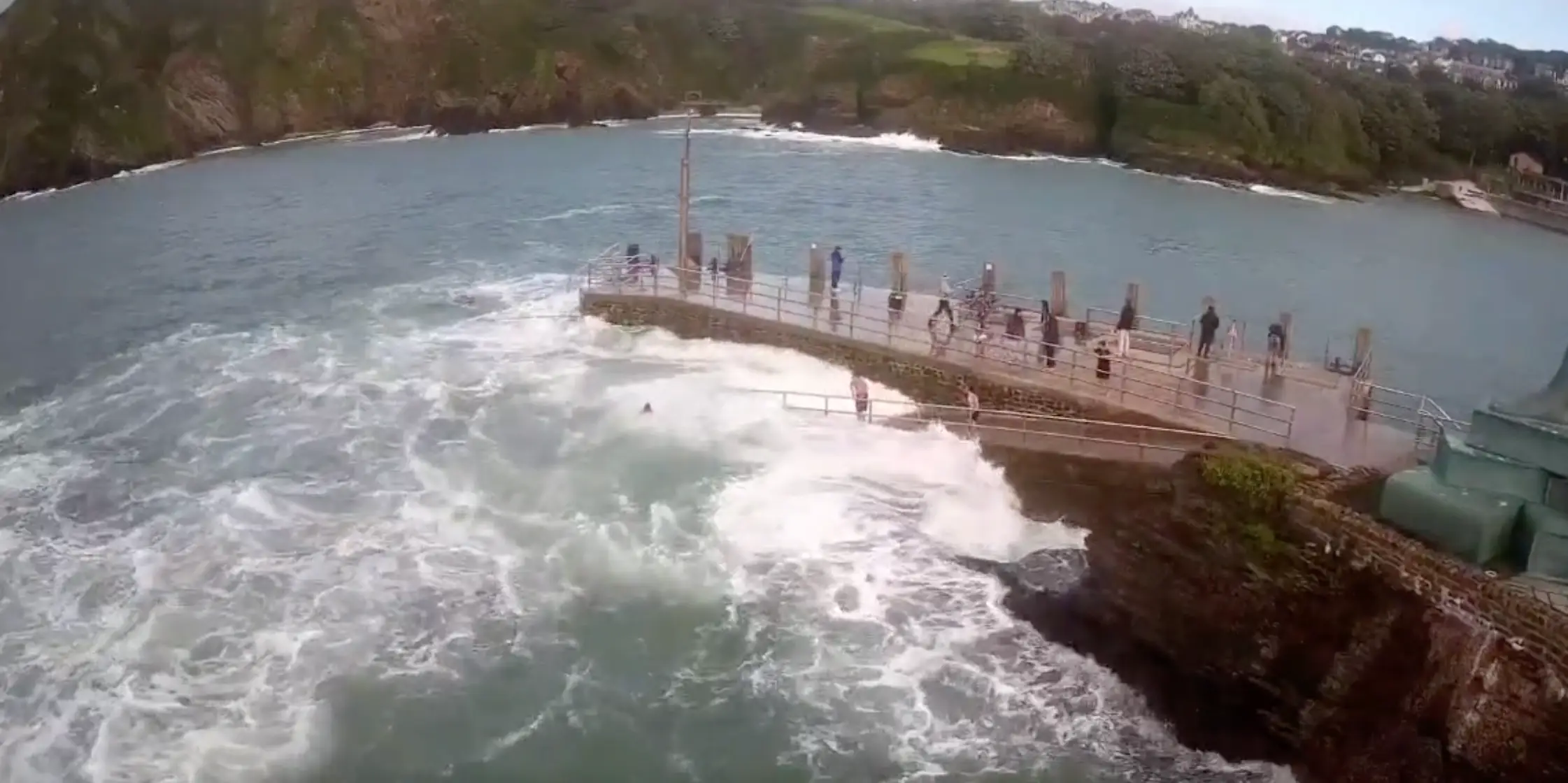 Thankfully, she was rescued by two members of the public.