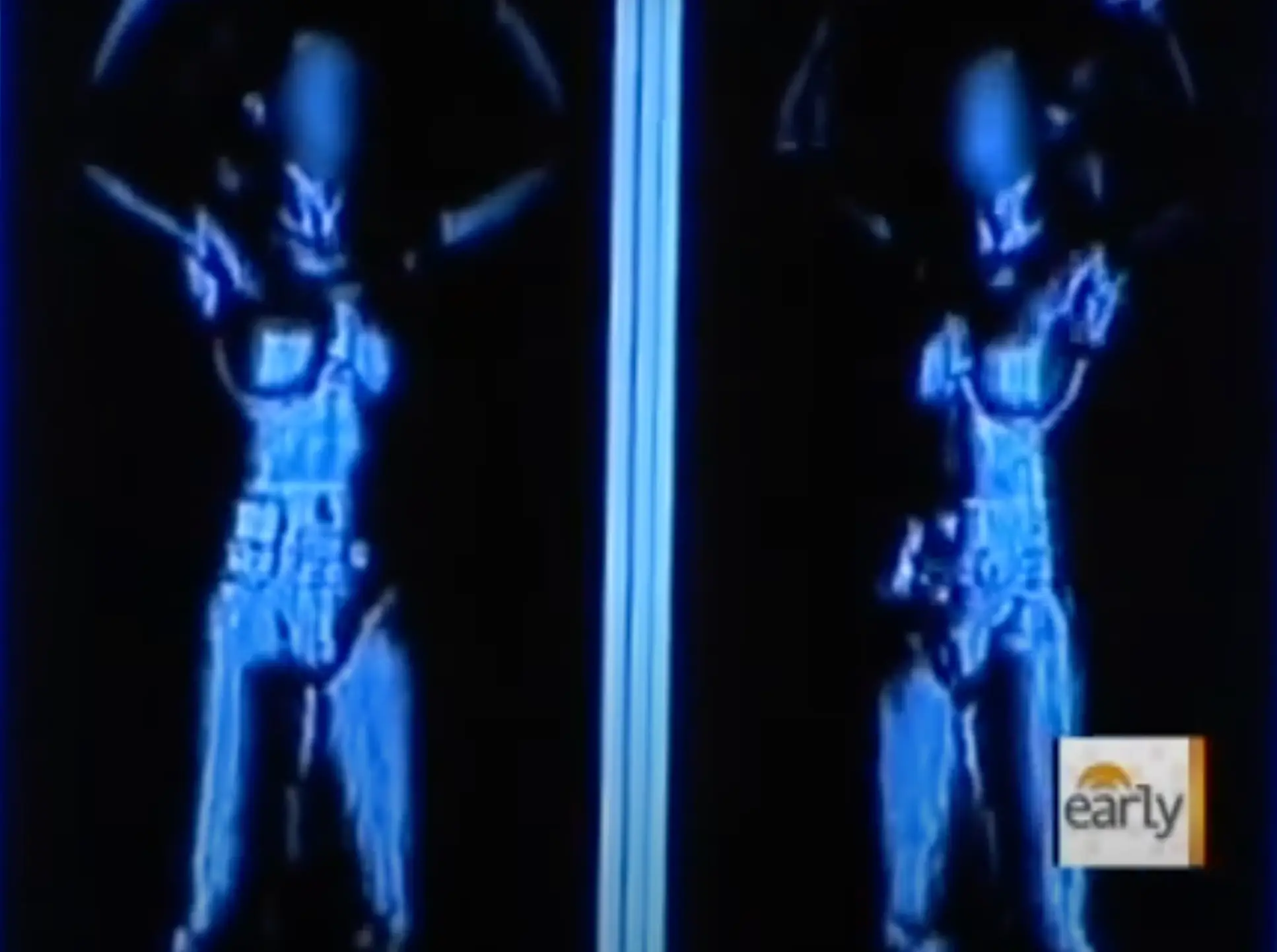 The footage showed a full body scan of a passenger.