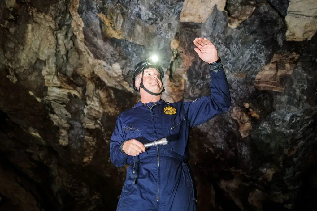 Lee Berger in the Rising Star cave system. (LUCA SOLA/AFP via Getty Images)