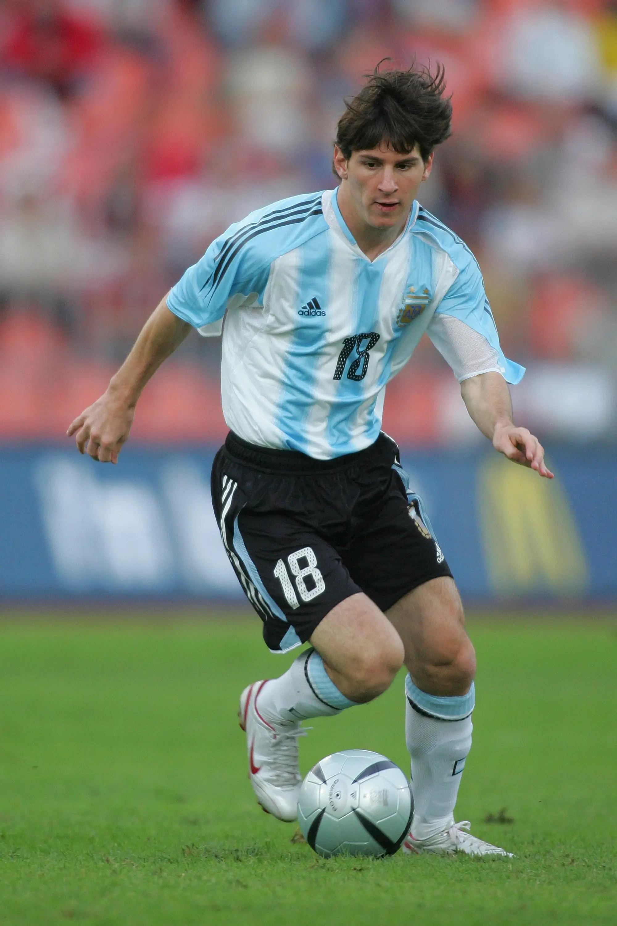 He made his debut for Argentina in August 2005. (Michael Mayhew/Sportsphoto/Allstar via Getty Images)