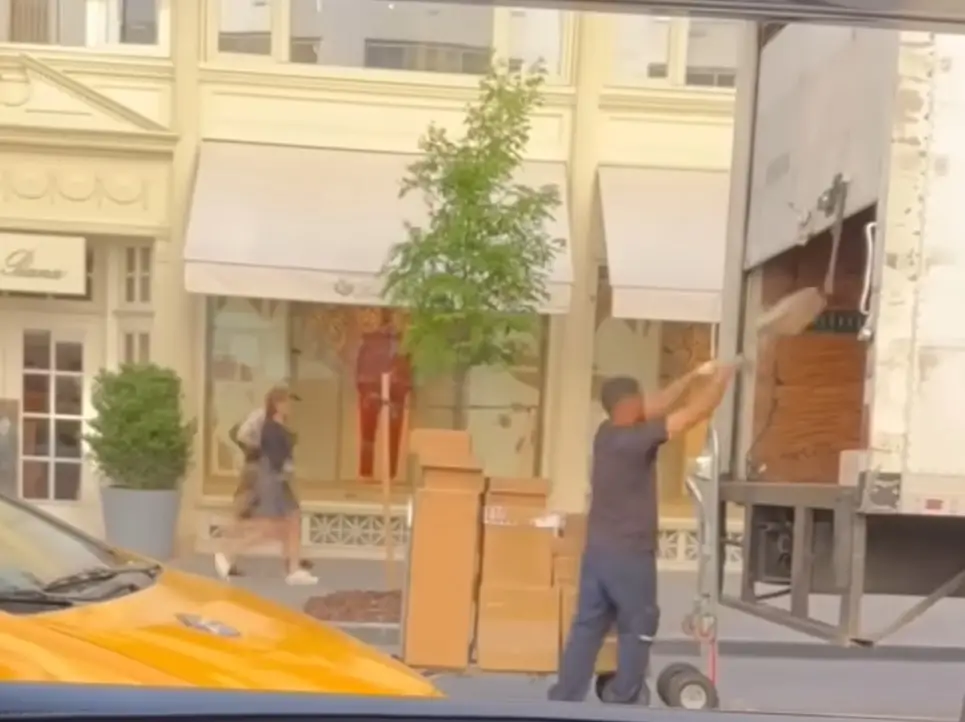 Dana White shared a video of a delivery driver throwing packages into the back of a van. (Dana White)