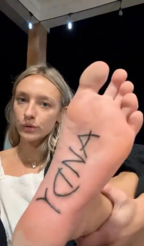 The tattoo reads 'Andy' (TikTok/mackmitchell)