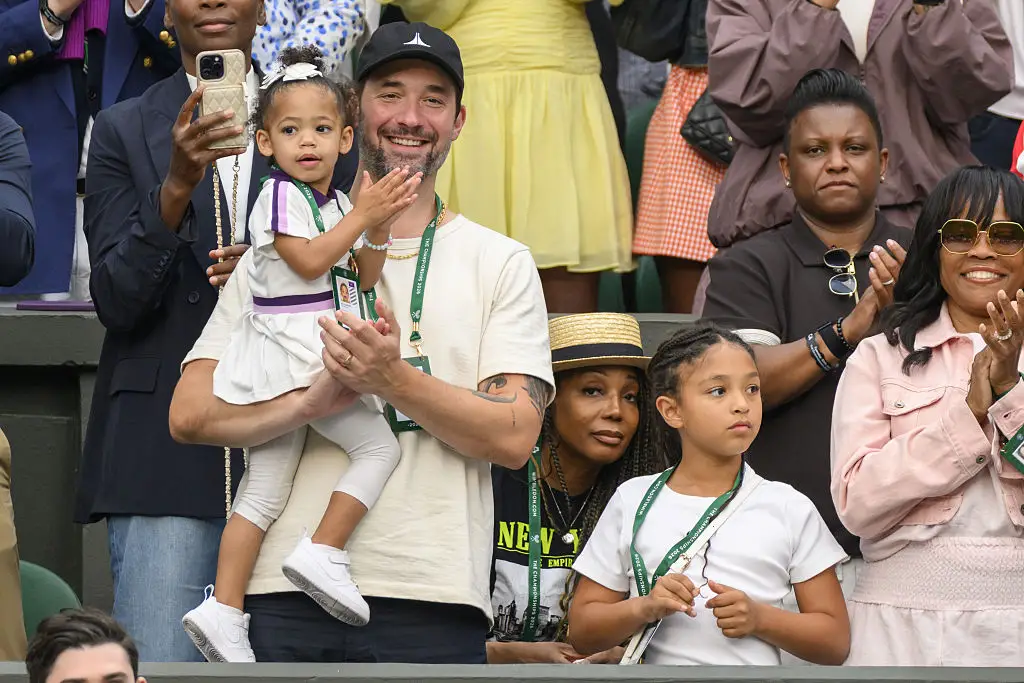 Only Serena's eldest daughter was allowed to stay and watch (Photo by Ray Tang/Anadolu via Getty Images)