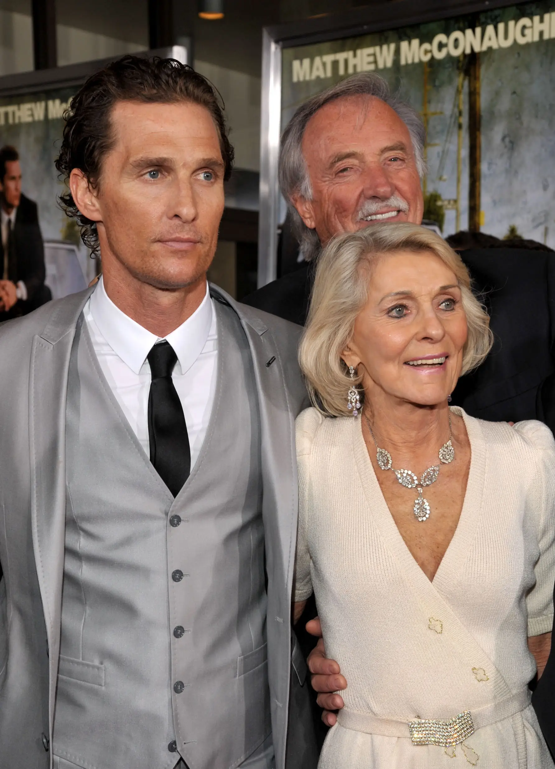 Matthew with his mum and late dad. (Lester Cohen/WireImage)