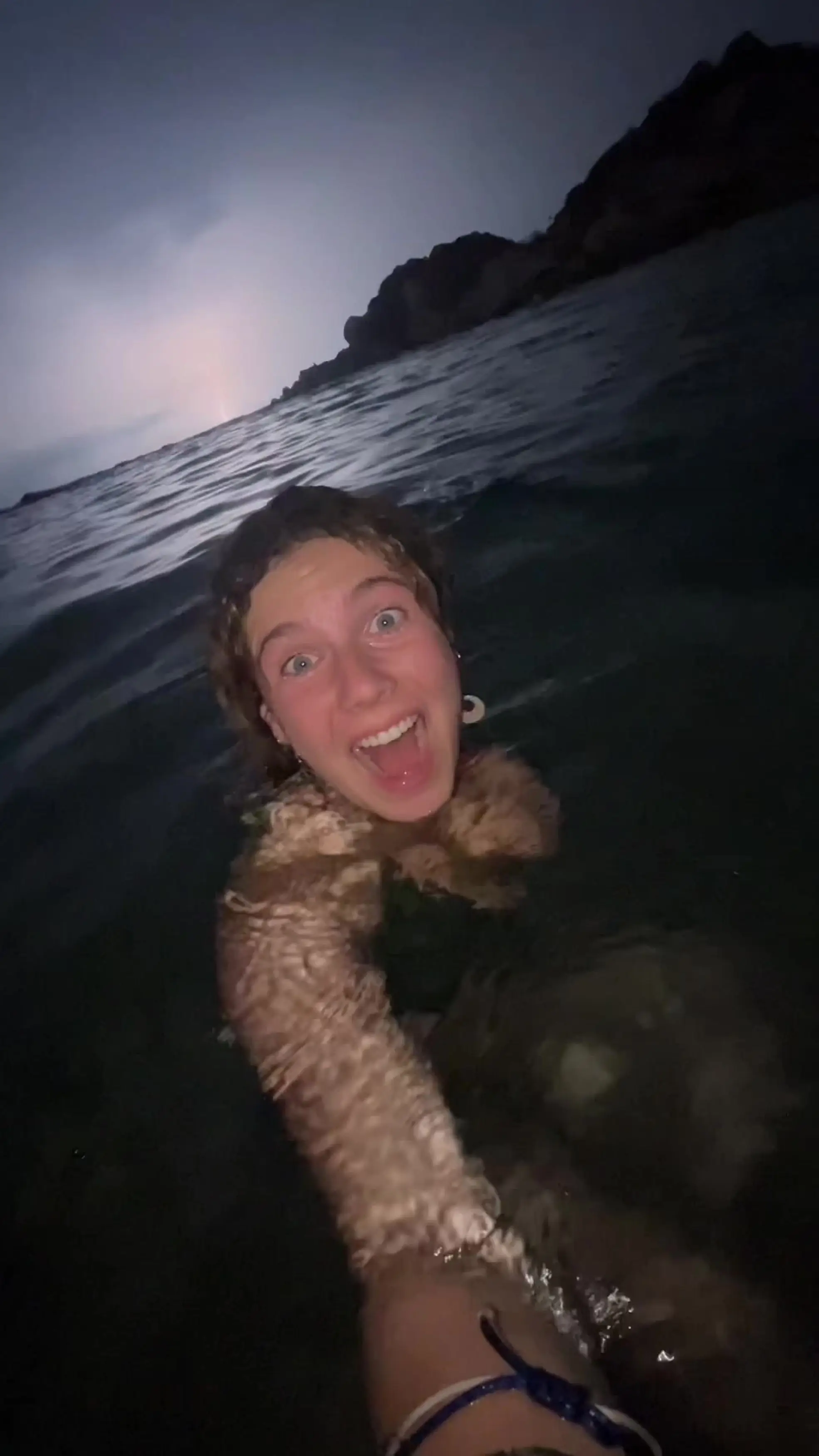 Talia does not regret her decision to swim in the sea during a storm (Kennedy News and Media)