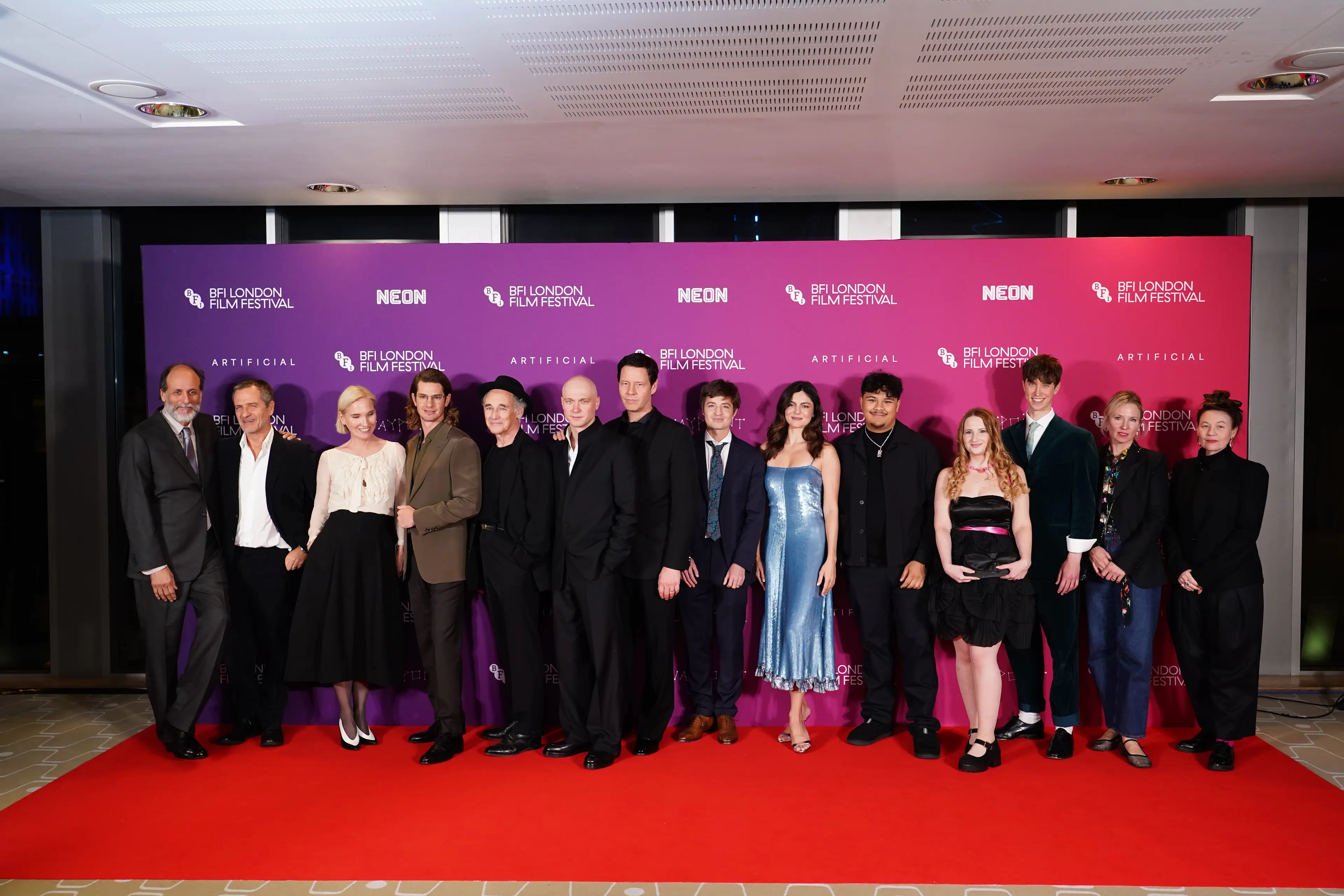 The Artificial cast gathered at the BFI London Film Festival (Photo by Attila Husejnow/SOPA Images/LightRocket via Getty Images)