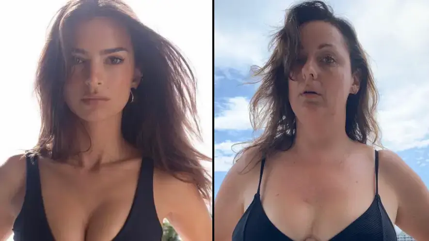 Another one of Barber's parodies (Instagram/@emrata and Instagram/@celestebarber)