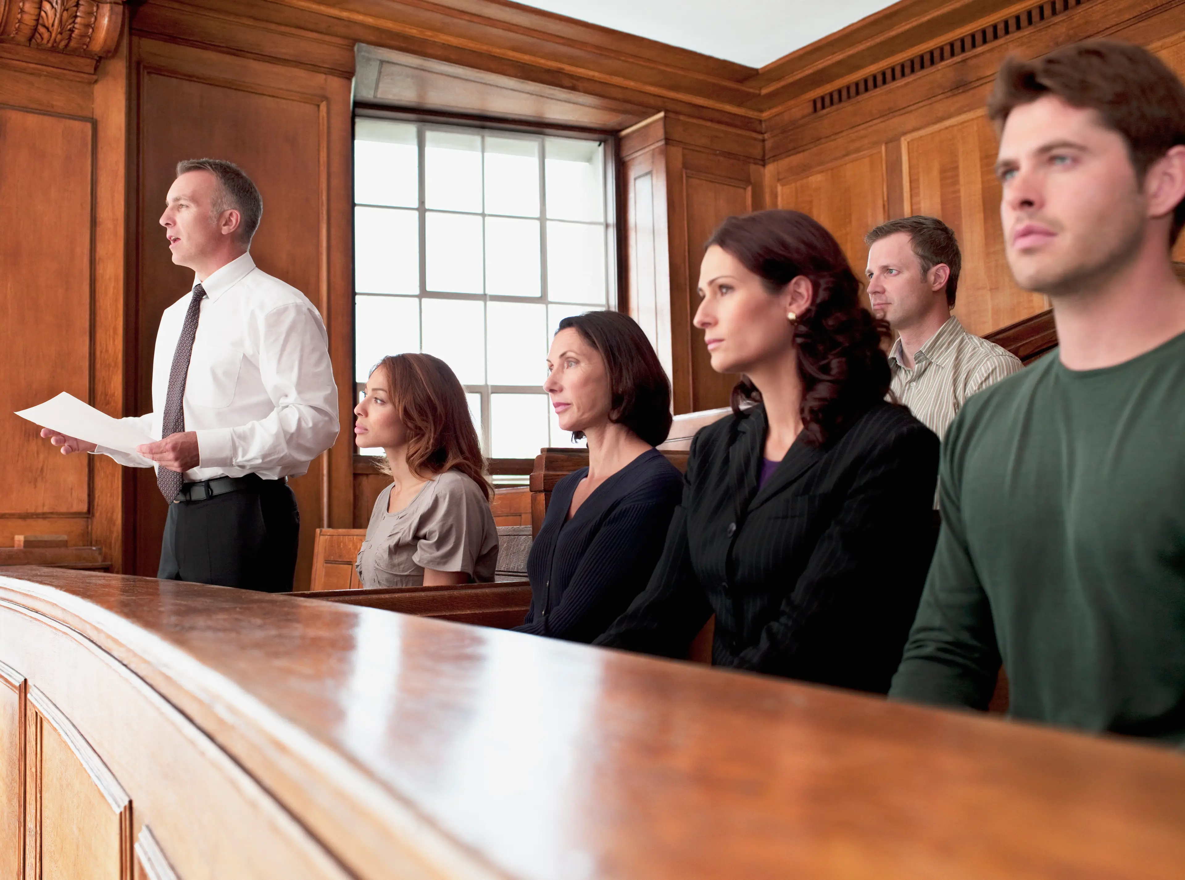 "I will be the foreperson of the jury, because I'm the only one who remembered to put on a tie." (Getty Stock Image)