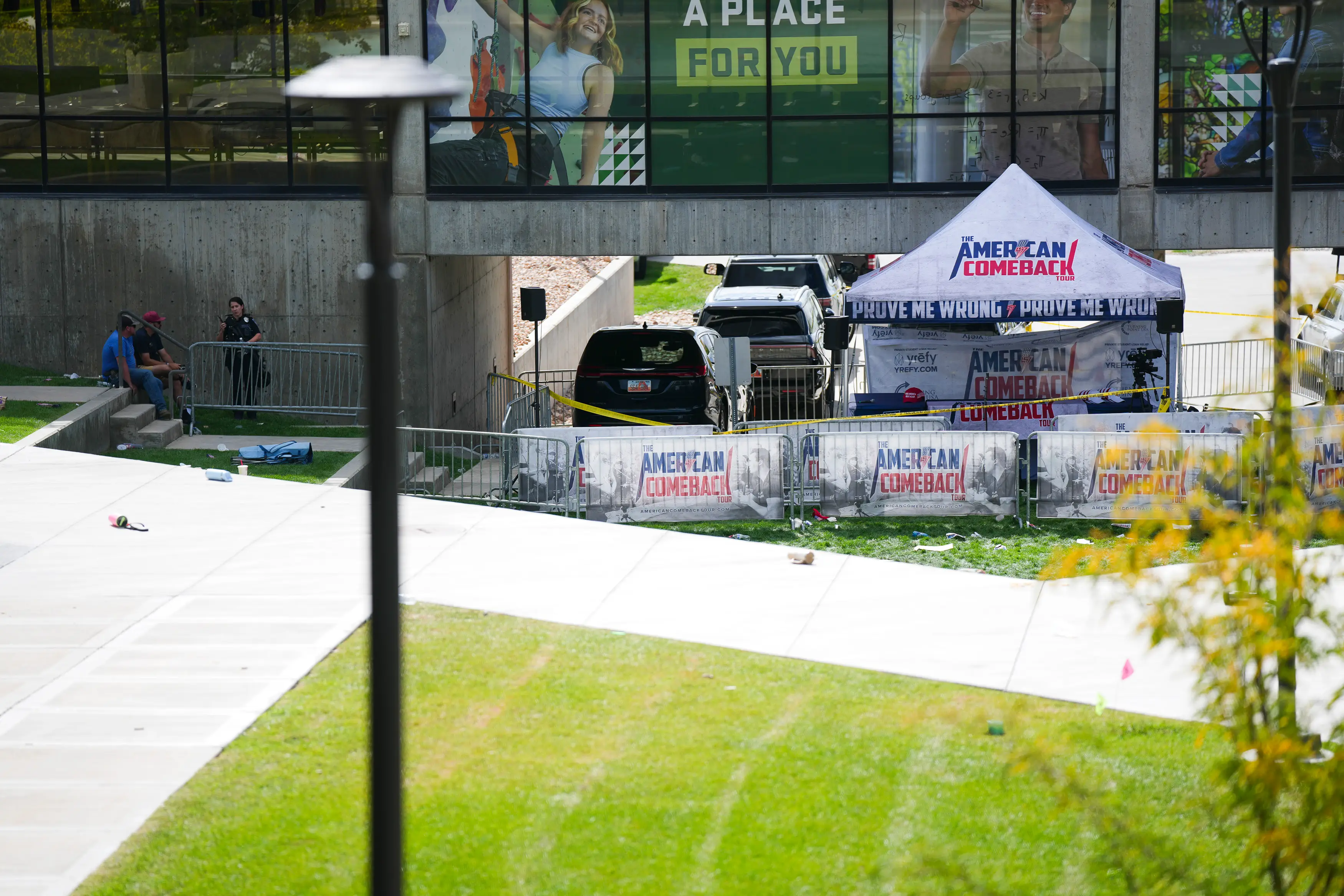 Charlie Kirk was shot dead at an event yesterday (Bethany Baker/The Salt Lake Tribune/Getty Images)