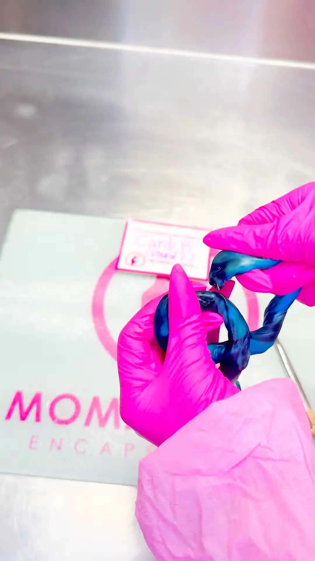 The jeweller has to mould the cord around the wire first (Instagram/mommymadeencapsulation)