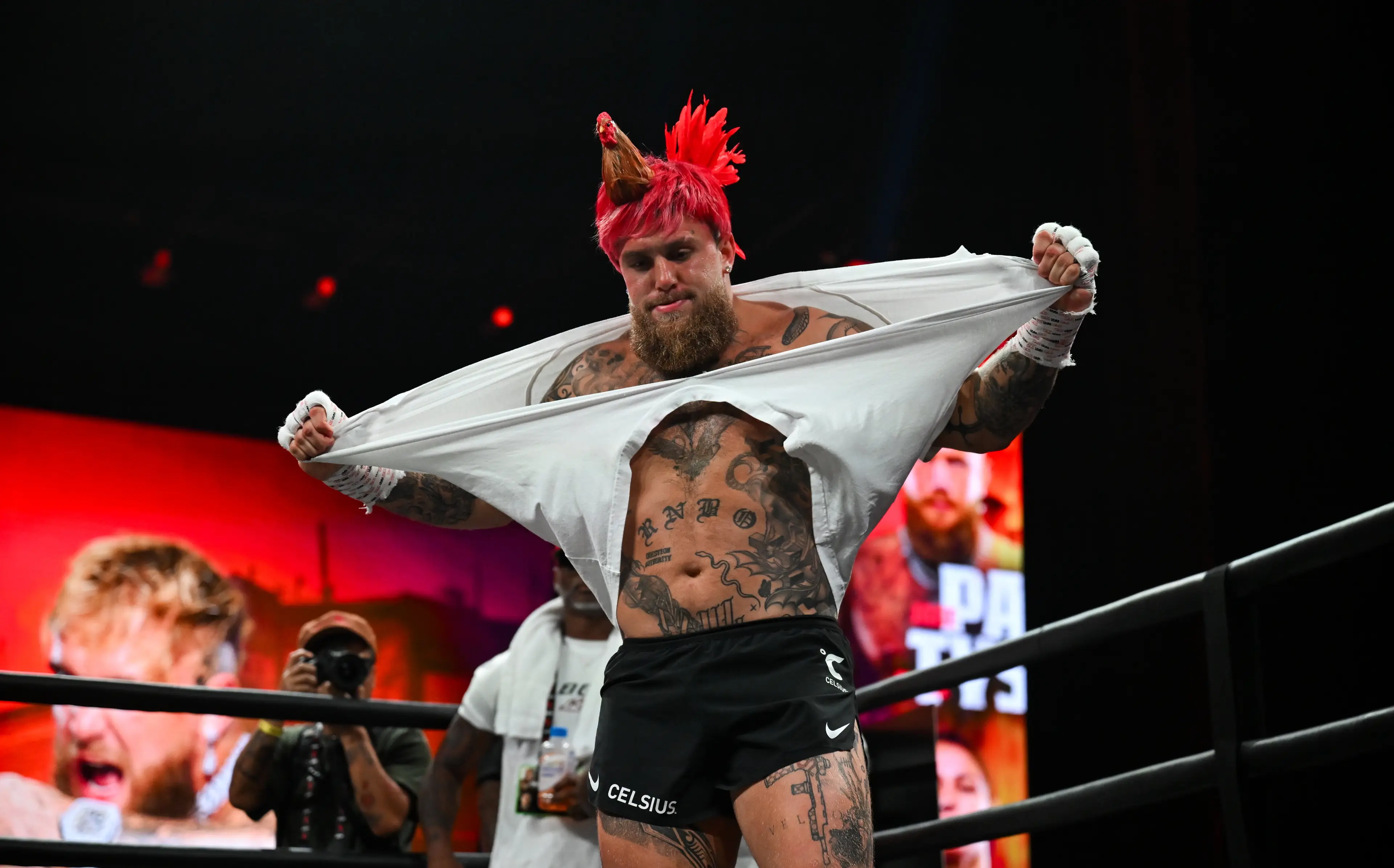 Jake Paul during one of the open workouts (Stephen McCarthy/Sportsfile via Getty Images)