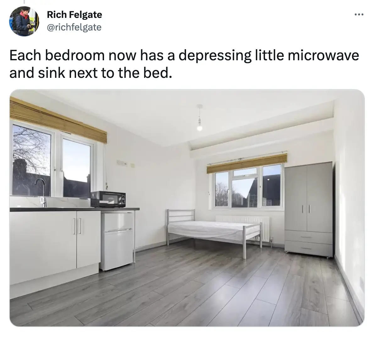 Each bedroom is now equipped with a microwave.