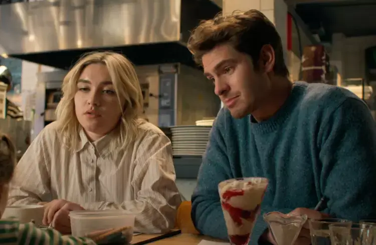  Florence Pugh and Andrew Garfield in We Live in Time (A24)