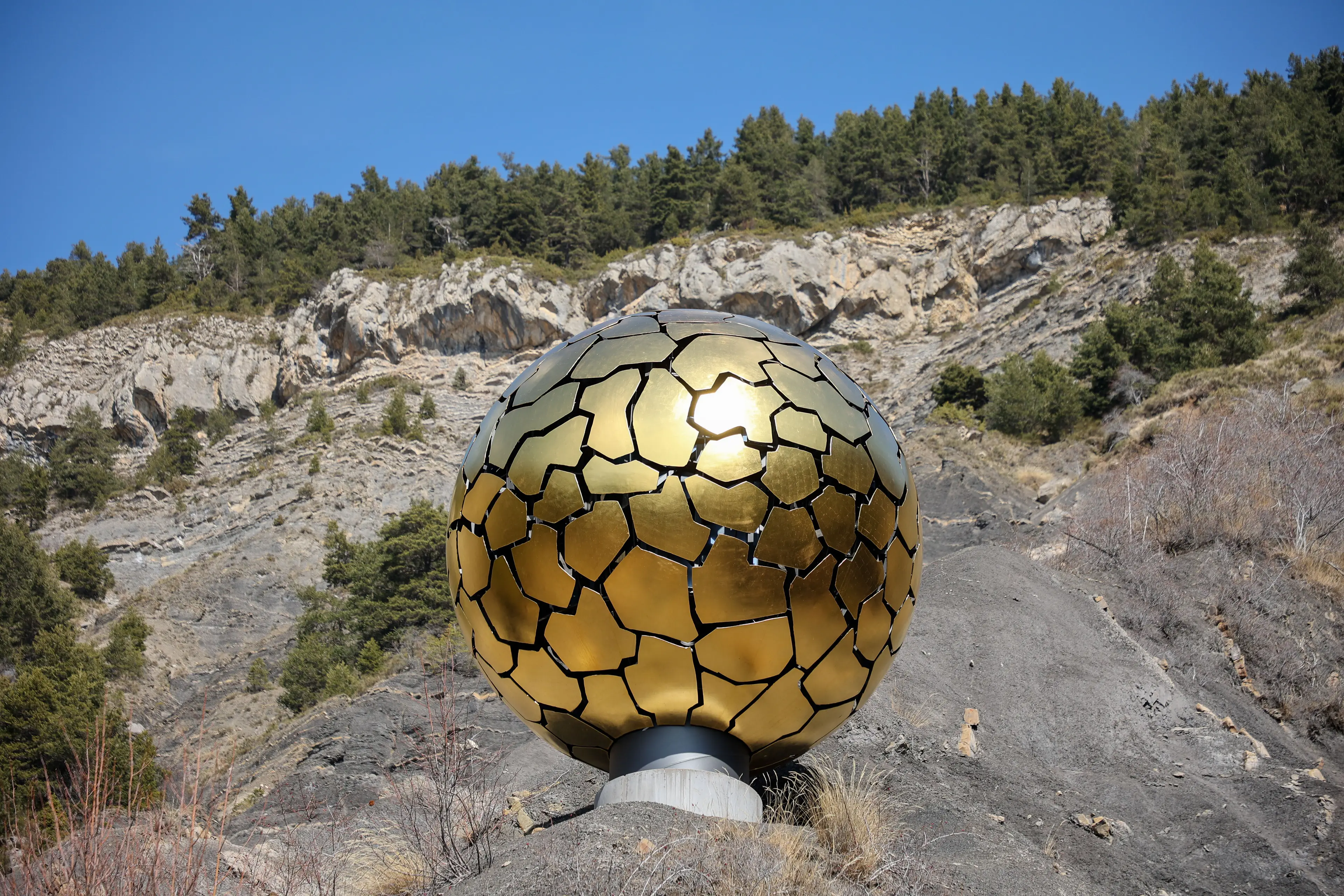 A memorial erected at the site of the crash which contains 149 elements. One for each person killed in the crash, apart from Lubitz (Denis Thaust/SOPA Images/LightRocket via Getty Images)